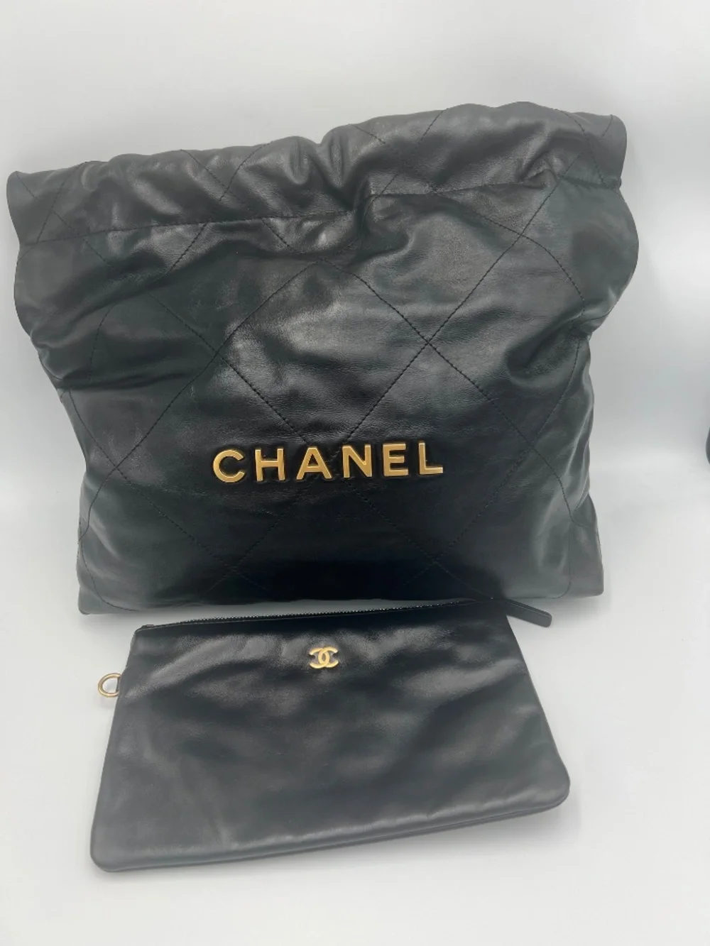 CHANEL Calfskin Quilted Chanel 22 Black